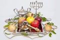 Honey with apple for Rosh Hashana Royalty Free Stock Photo